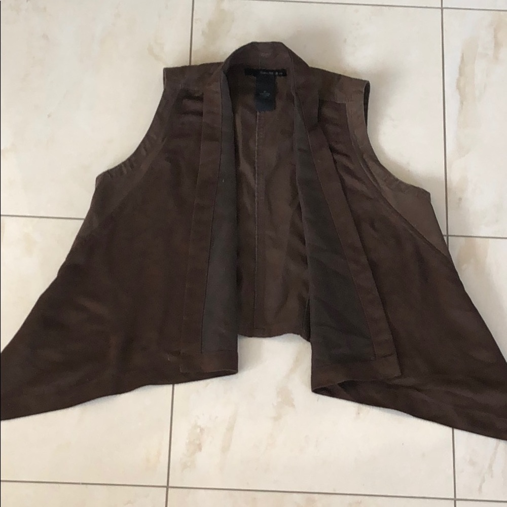 Brown Suede Drape Vest